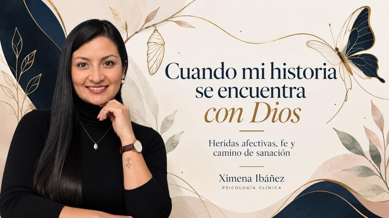 Ximena Ibáñez en la portada del taller Cuando mi historia se encuentra con Dios